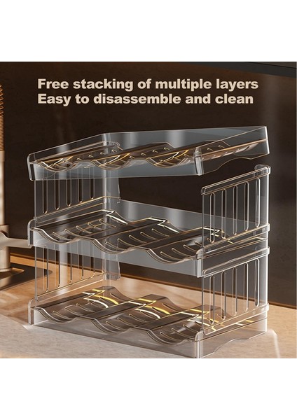 Plastik Su Şişesi Düzenleyici ve Şarap Rafı Saklama Tutucu, 3 Katlı 9 Kaplı Istiflenebilir Ayaklı Şişe Saklama Rafı (Yurt Dışından) fiyatları