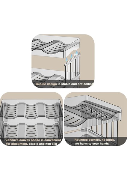 Plastik Su Şişesi Düzenleyici ve Şarap Rafı Saklama Tutucu, 3 Katlı 9 Kaplı Istiflenebilir Ayaklı Şişe Saklama Rafı (Yurt Dışından) indirimleri