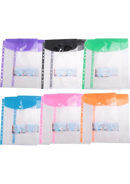 12'li Paket A4 Delikli Cepli Plastik Cüzdanlar - 11 Delikli Genişletilebilir Klasör Cepli Zarf Dosya Klasörleri (Yurt Dışından) fırsatları
