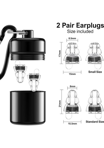 Konser Müzisyenleri Için Yüksek Kaliteli Konser Kulak Tıkacı, Gürültü Azaltma Kulak Tıkacı, 24DB Gelişmiş Filtre 2 Çift (Siyah) (Yurt Dışından) modelleri
