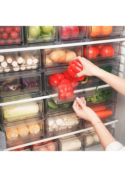 Çekmeceli Buzdolabı Saklama Kutusu, Istiflenebilir Buzdolabı Saklama Kutusu, Mutfak Dolabı Taze Saklama Kutusu L (Yurt Dışından) fırsatları