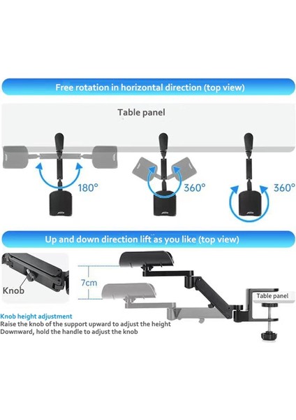 Metal Ayarlanabilir Kol Dayanağı Bilek Desteği Genişletilmiş Mouse Pad Kol Dayanağı Bilgisayar Ergonomik El Konforu Gümüş (Yurt Dışından) fırsatları