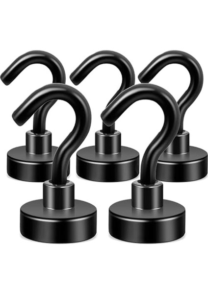 Manyetik Kancalar, Buzdolabı Için Kancalı 27 Lb Ağır Hizmet Tipi Toprak Mıknatısları, Asmak Için Seyir Kancası, (Siyah, 5'li Paket) (Yurt Dışından)