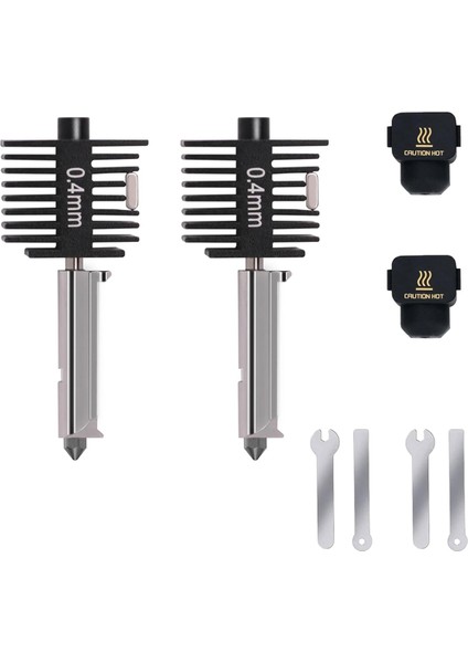 2 Adet A1 Mini Yükseltme Hotend Kiti, 0,4 mm Sertleştirilmiş Çelik Nozullu 3D Yazıcı Baskı Kafası Sıcak Uç Isıtma Bloğu Kiti (Yurt Dışından)