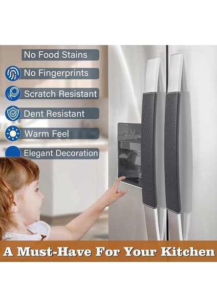 Buzdolabı Kapı Kolu Kılıfları, 5'li Set, Ayarlanabilir Cihaz Kolu Kılıfları, Mutfağınızı Temiz Tutun Siyah (Yurt Dışından) fırsatları