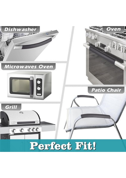 Buzdolabı Kapı Kolu Kılıfları, 5'li Set, Ayarlanabilir Cihaz Kolu Kılıfları, Mutfağınızı Temiz Tutun Siyah (Yurt Dışından) indirimleri