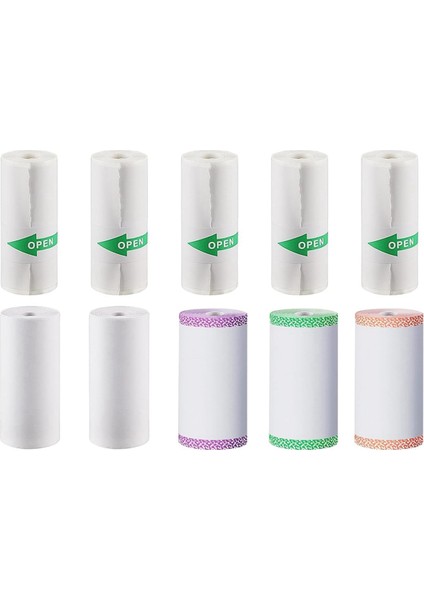 Mini Etiket Fiş Yazıcısı Taşınabilir Termal Cep Yazıcısı Için 10 Rulo Termal Kağıt Kendinden Yapışkanlı Etiket Kağıdı (Yurt Dışından)
