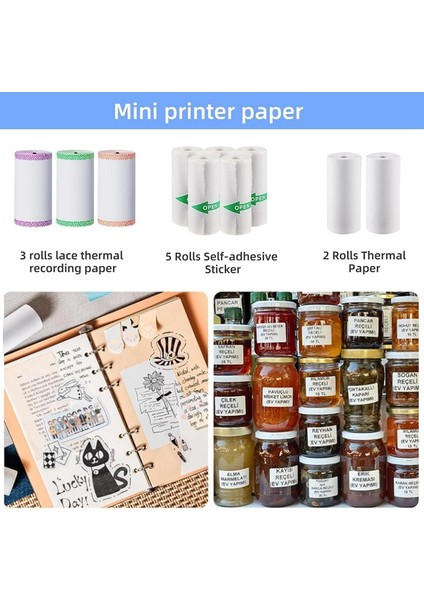 Mini Etiket Fiş Yazıcısı Taşınabilir Termal Cep Yazıcısı Için 10 Rulo Termal Kağıt Kendinden Yapışkanlı Etiket Kağıdı (Yurt Dışından) fırsatları