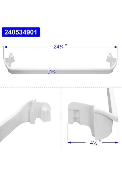 240534701 ve 240534901 Buzdolabı Kapı Rafı Çubuğu AP3214631, PS734936, AP3214630'UN Yerine Geçer (Yurt Dışından) indirimleri