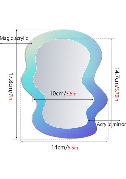 Okul Dolabı Aynaları Manyetik Destekli Akrilik Dolap Aynaları Dolap Aksesuarları Aynaları Kişisel Makyaj Aynaları (Yurt Dışından)