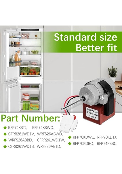 3015924900 Buzdolabı Buharlaştırıcı Fan Motoru D4612AAA36 Parçasıyla Uyumlu (Yurt Dışından) modelleri