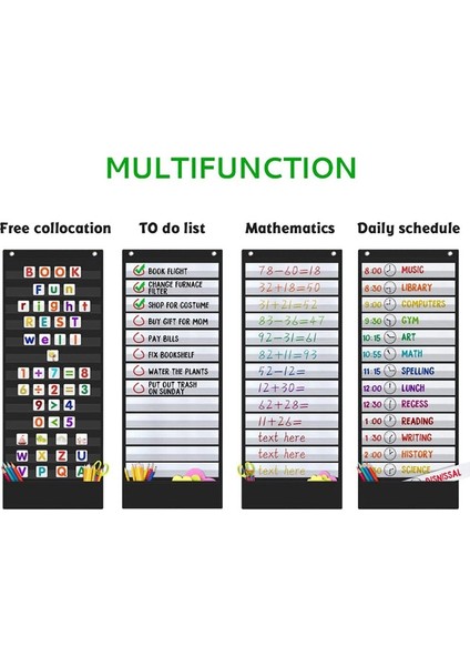 Günlük Program Cep Tabloları, 13+1 Cep, 18 Kenarlı Sınıf Için Yeniden Kullanılabilir, Sınıf Cep Tablosu, Sınıf Programı (Yurt Dışından) indirimleri