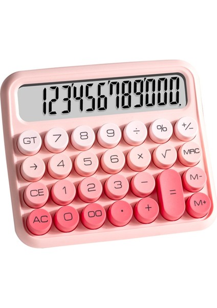 Masaüstü 12 Haneli Sevimli Hesap Makinesi, Mekanik Anahtar Tasarımı, Büyük LCD Ekranlı Büyük Düğmeli Hesap Makinesi, Degrade Pembe (Yurt Dışından)