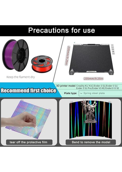 K1 K1C Yapı Plakası 235X235MM - K1/ K1C/ S1/ 5 S1/ 3 S1 Pro/ A Için Yapı Plakası Yaylı Çelik Baskı Yatağı (Yurt Dışından) fırsatları