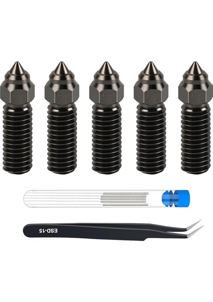 K1, K1 Max, Ender3 V3 Ke, -, -10 Se 3D Yazıcılar Için 5 Adet 0,4 mm Sertleştirilmiş Çelik Nozul Ekstruder Sıcak Uç Nozul Kiti (Yurt Dışından)