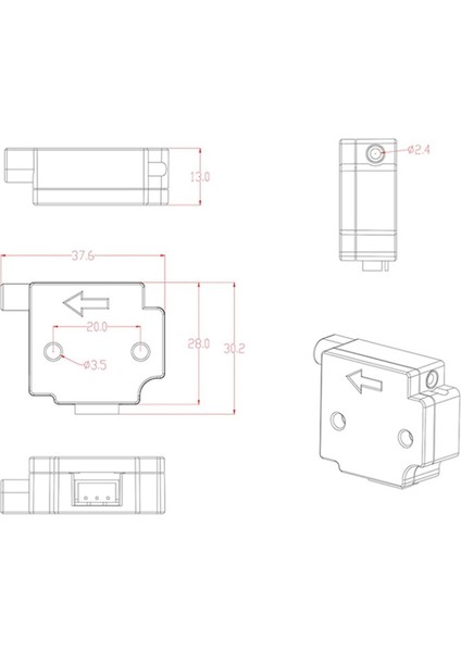 2 Pro/ 2plus/ 2 Max Filament Algılama Modülü / Sensör Için 1 Adet Sensör Anahtarı Aksesuarları (Yurt Dışından) modelleri