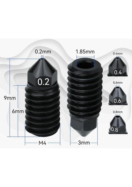 Bambu Nozullar Için, A1MINI 3D Yazıcı Için 500℃ Yüksek Sıcaklık Aşınma ve Çıkarılabilirliğe Yükseltilmiştir (Yurt Dışından) modelleri