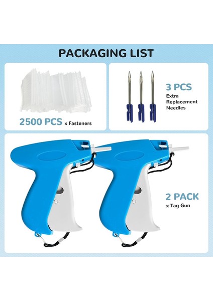 Giysiler Için 2'li Etiketleme Tabancası, 2500 Adet Çubuk Bağlantı Elemanı ve Kendin Yap Giysi Etiketleme Tabancası Için Ekstra 3 Iğneli Giysi Etiketleme Tabancası (Yurt Dışından) fırsatları