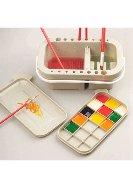 2 Adet Taşınabilir Çok Amaçlı Fırça Suluboya Guaj Akrilik Yağlıboya Fırçası Ton Rengi (Yurt Dışından) modelleri