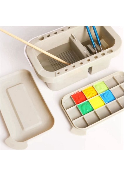 2 Adet Taşınabilir Çok Amaçlı Fırça Suluboya Guaj Akrilik Yağlıboya Fırçası Ton Rengi (Yurt Dışından) fırsatları