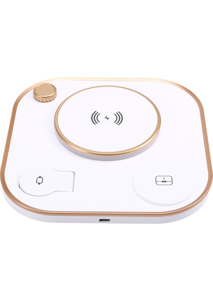 Çok Işlevli Katlanabilir Mobil Manyetik Kablosuz Şarj Cihazı, Lamba, Cep Telefonu, Saat, Kulaklık, 15W Masaüstü Şarj Cihazı, B (Yurt Dışından)