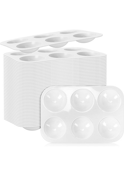 50 Parça Beyaz Plastik Suluboya Paleti, 6 Gözlü Dikdörtgen Boya Paletleri, Boya Tepsisi Paletleri, Çocuklar Için Boya Tepsileri (Yurt Dışından) fiyatları