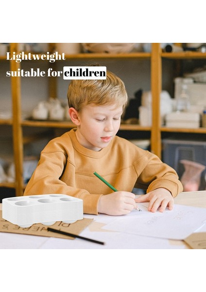 50 Parça Beyaz Plastik Suluboya Paleti, 6 Gözlü Dikdörtgen Boya Paletleri, Boya Tepsisi Paletleri, Çocuklar Için Boya Tepsileri (Yurt Dışından) indirimleri