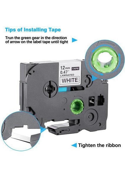 6 Adet 12MM 0,47 Beyaz Bant Beyaz Arka Plan Üzerinde Siyah Kurdele Yazıcı Etiket Bandı TZ231 Kurdele ile Uyumlu (Yurt Dışından) fırsatları