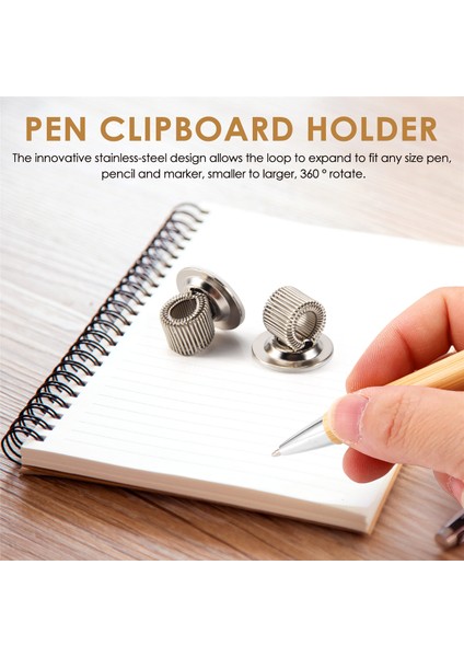12 Adet Paslanmaz Çelik Kalem Tutucu Klipsleri Ayarlanabilir Yaylı Döngü Kendinden Yapışkanlı Kalem Klips Tutucu (Yurt Dışından) fırsatları