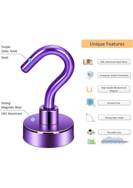 Manyetik Kancalar, Buzdolabı Için Kancalı 27 Lb Ağır Hizmet Tipi Toprak Mıknatısları, Asmak Için Seyir Kancası, (Gümüş, 5'li Paket) (Yurt Dışından) fiyatları