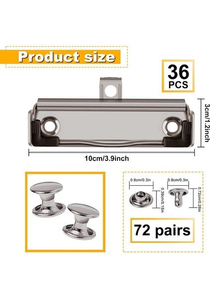 Okul, Ofis ve Mağaza Için Kauçuk Tutacaklı ve Asma Delikli 36'lı Paket Pano Klipsleri 4 Inç Pano Kelepçeleri (Yurt Dışından) fırsatları