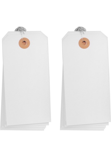 125 Adet Takviyeli Delikli ve Telli Askılı Etiket, Etiketleme Için Önceden Takılmış Tel Karton 4 3/4 x 2 3/8 Inç (Yurt Dışından) fırsatları