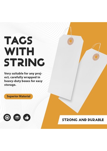 125 Adet Takviyeli Delikli ve Telli Askılı Etiket, Etiketleme Için Önceden Takılmış Tel Karton 4 3/4 x 2 3/8 Inç (Yurt Dışından) indirimleri