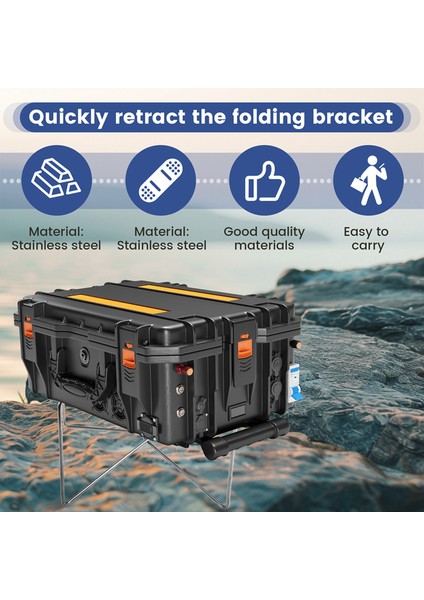 Açık Hava Kamp Kutusu Nem Geçirmez Destekli Saklama Kutusu Alt Oturma Yeri Katlanır Destek Taşınabilir Hızlı Depolama Rafı (Yurt Dışından) indirimleri