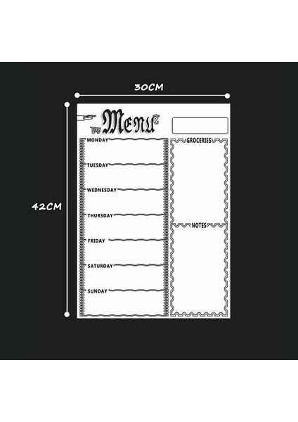 Mutfak Buzdolabı Için A3 Manyetik Beyaz Tahta Sayfası Çok Amaçlı Buzdolabı Menü Planlaması Için Haftalık Beyaz Tahta Takvimi 8 Kalemli (Beyaz) (Yurt Dışından) fırsatları