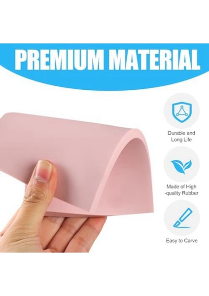 Baskı Üretimi Için 4 Parçalı 15 x 10 cm Pembe Kauçuk Gravürlü Linolyum Blok Damga Yapım Kiti (Yurt Dışından) fırsatları