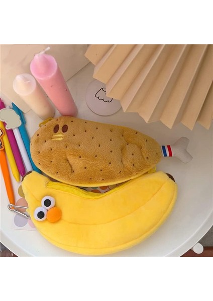 Yaratıcılar Yenilik Komik Yüz Simülasyonu Yemek Meyve Tavuk Bacağı Karakter Yumuşak Doldurulmuş Giysiler Kalem Kutusu B (Yurt Dışından) indirimleri