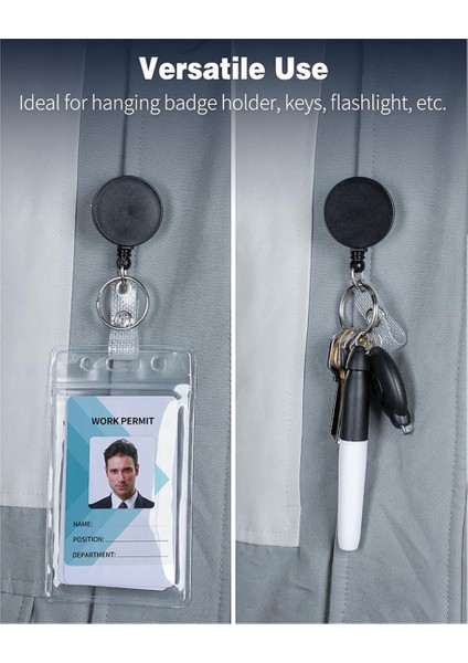 3'lü Paket Geri Çekilebilir Rozet Makarası, Döner Timsah Klipsli, Paslanmaz Çelik Yaylı, Ağır Hizmet Tipi Geri Çekilebilir Anahtarlık (Yurt Dışından) modelleri