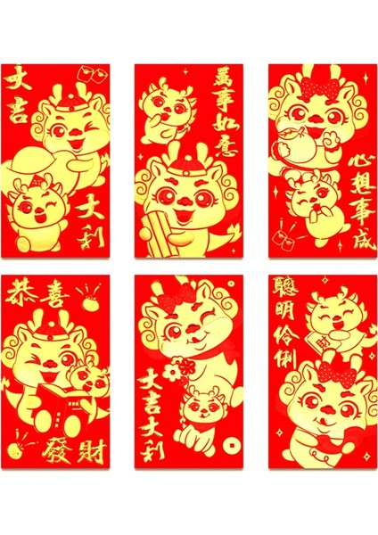 36 Adet Çin Kırmızı Zarf 2024 Yeni Yıl, 6 Tasarım, Para Için Çin Zarfları 2024 Ejderha Ay Yeni Yılı, 6,5x3,5 Inç (Yurt Dışından) fiyatları