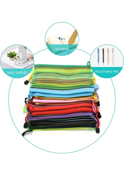 A6 Fermuarlı File Kese, Renkli Kalem Çantası, Belge Çantası, Seyahat Makyajı, Ofis Malzemeleri, Seyahat Aksesuarları Için Saklama Kesesi (14 Adet) (Yurt Dışından) fırsatları