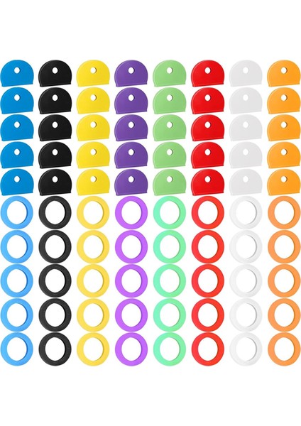 80 Parça Anahtar Renkli Kılıflar, Anahtar Başlıkları, Etiket Kılıfları, Anahtar Tanımlama Halkaları, Anahtar Düzenleme Ev Anahtarı Için Anahtar Üstleri (Yurt Dışından)