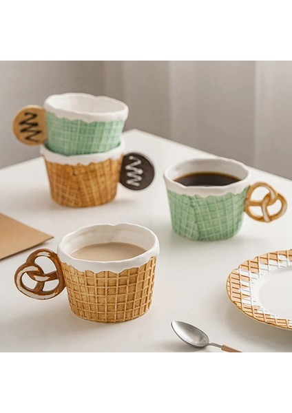 Kurabiye Tabağı Sevimli Seramik Ofis Tatlı Tabağı Ev Kahvaltı Tatlı Tabağı, Beyaz, Şeker Külahı Tabağı (Yurt Dışından) indirimleri