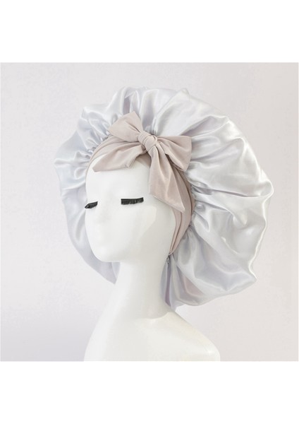 Kadın Şapka Gece Uyku Duş Bonesi Yüksek Elastik Saç Bonesi Şapka Baş Örtüsü Saç Bakım Bonesi Mavi (Yurt Dışından)