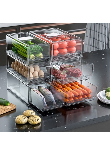 Çekmeceli Buzdolabı Saklama Kutusu, Istiflenebilir Buzdolabı Saklama Kutusu, Mutfak Dolabı Taze Saklama Kutusu (Yurt Dışından) fırsatları