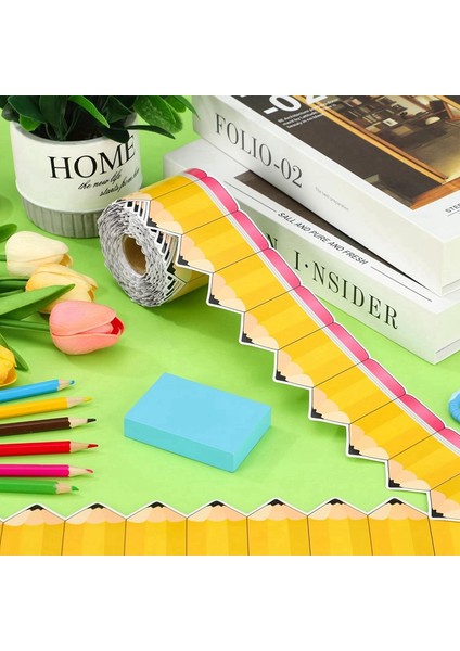 Kalem Sınıf Bülteni Kenarlık Rulosu Okula Dönüş Bülten Panosu Dekoru Kalem Kağıt Kalıp Kesim Kesikler Kenarlıklar Süslemeler (Yurt Dışından) fırsatları