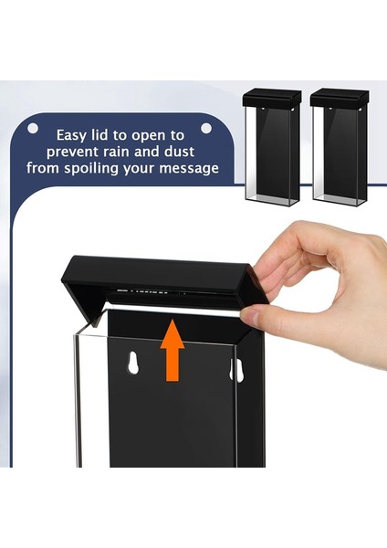 Açık Hava Broşür Tutucu 4x9 Inç Su Geçirmez Duvara Monte Broşür Kutusu Kapaklı Şeffaf Akrilik Broşür Menü (Yurt Dışından) fırsatları