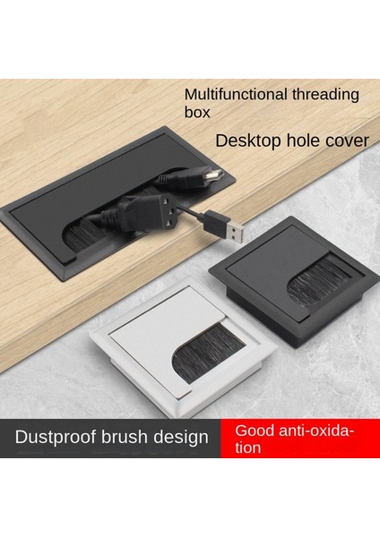 80X160 Ofis Masası Diş Açma Kutusu Bilgisayar Masası Tel Delik Kapağı Diş Açma Deliği Kare Fırça Kapağı Plaka Gümüş 80X160 (Yurt Dışından) fırsatları