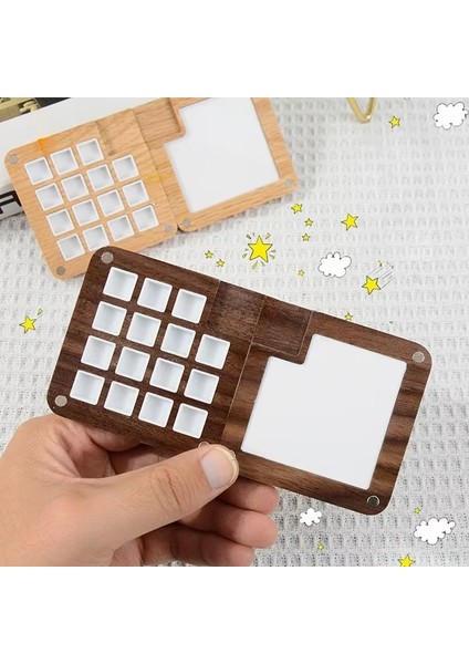 15 Izgaralı Taşınabilir Eskiz Defteri Paleti, Mini Ceviz Ağacı Renkli Palet Kutusu Seyahat Suluboya Kutusu Ahşap Rengi Çizimi Için (Yurt Dışından) modelleri