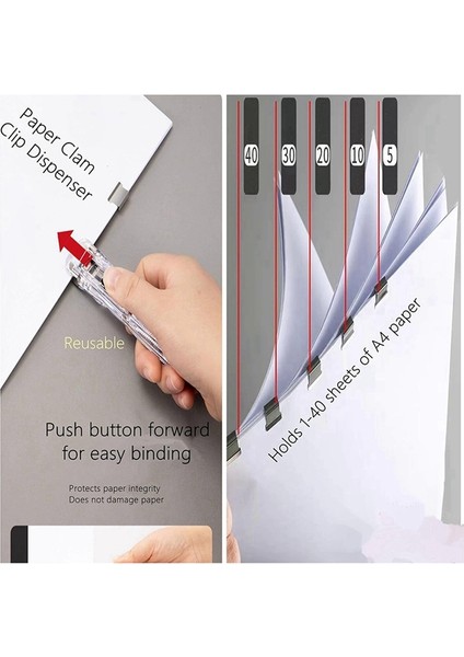 Elde Taşınabilir Ataş Dağıtıcı, Masaüstü Belgeler Için 50 Yeniden Kullanılabilir Gümüş Metal Klipsli Taşınabilir Hızlı Ataş Makinesi (Yurt Dışından) indirimleri