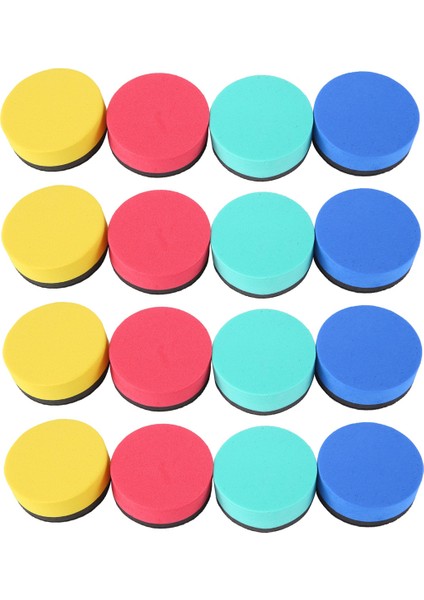 16'lı Paket Mini Kuru Silinebilir Silgiler Manyetik Beyaz Tahta Silgileri Kara Tahta Temizleyicileri Kuru Silgiler Silecek (4 Renk, 2 x 2 Inç) (Yurt Dışından)